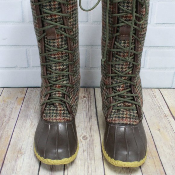 LL BEAN 16 inch Signature Wool Plaid Duck Boots 7 - Picture 5 of 11